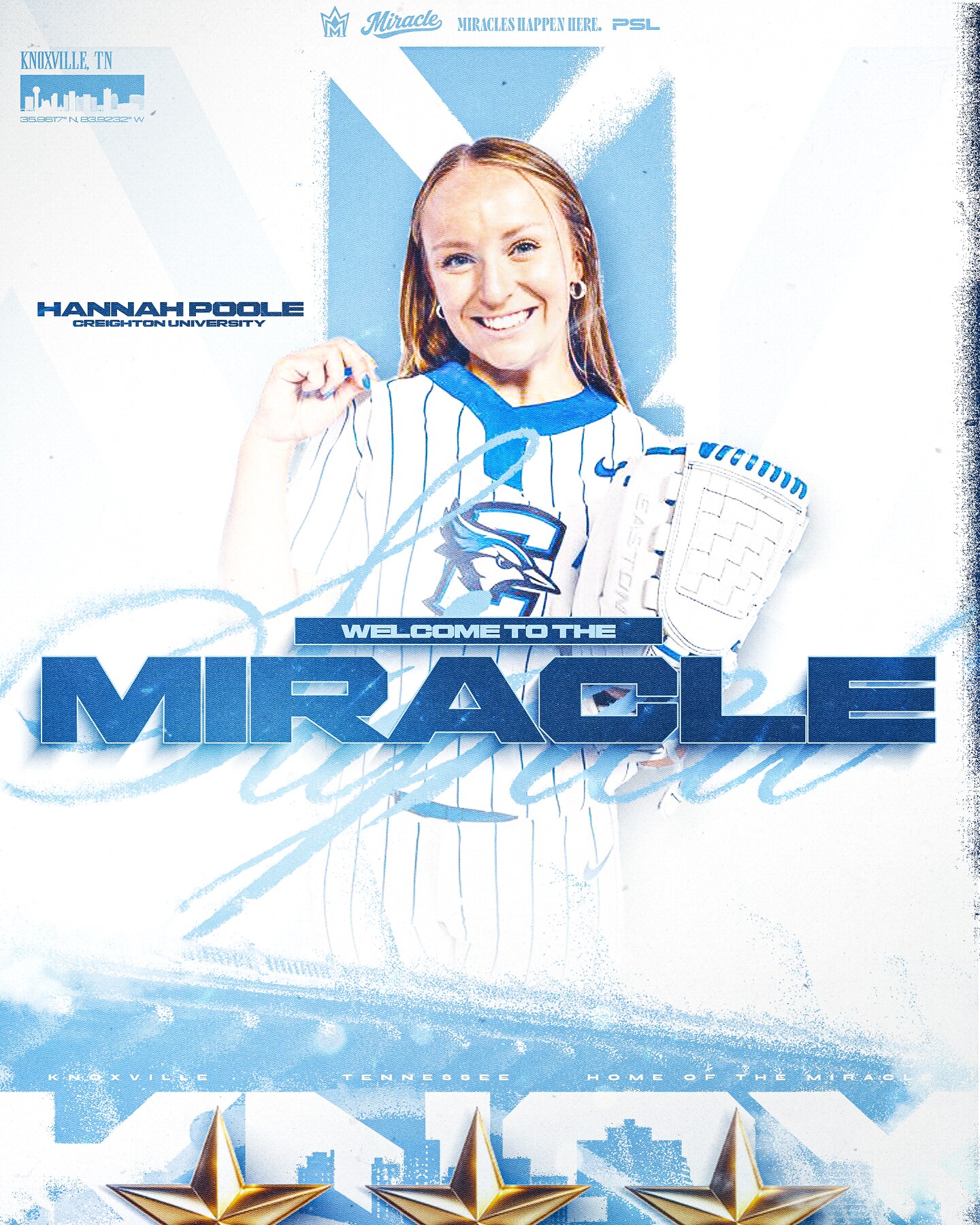 Hannah Poole signing announcement for the Knoxville Miracle
