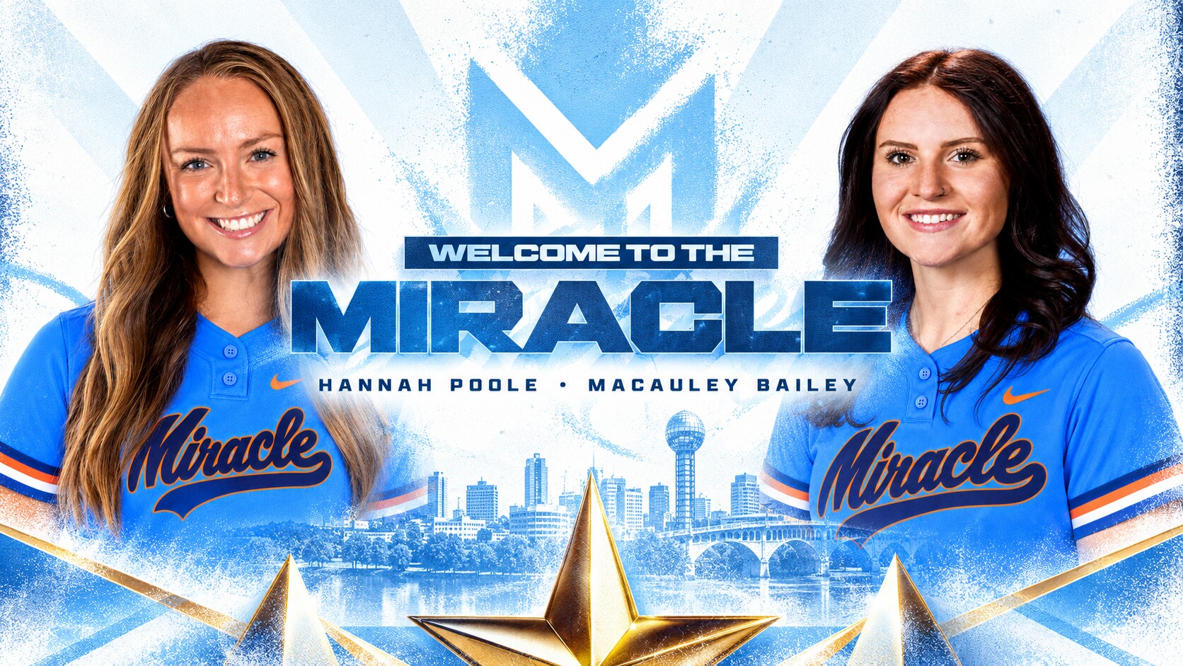 Hannah Poole and Macauley Bailey signing announcement for the Knoxville Miracle