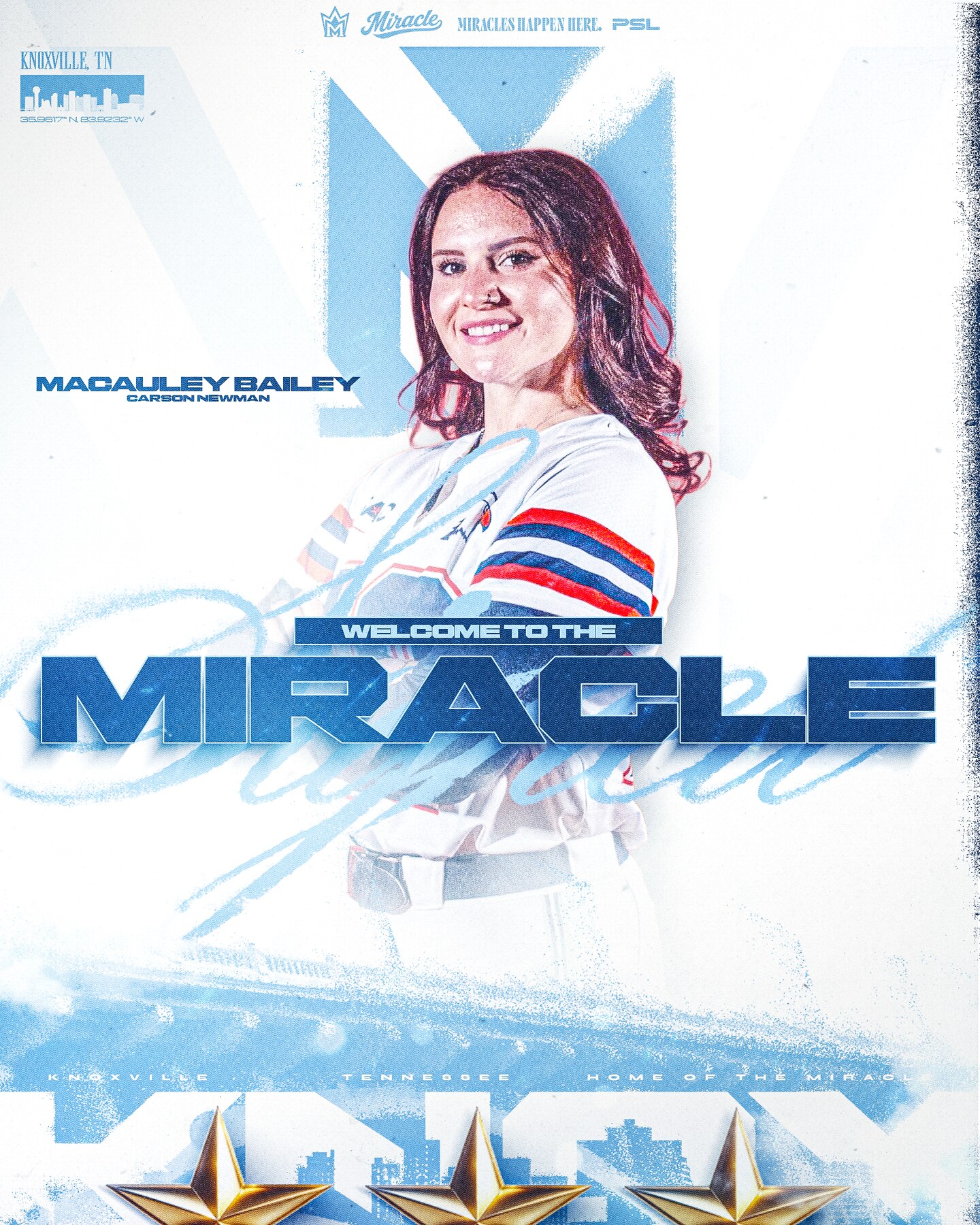 Macauley Bailey signing announcement for the Knoxville Miracle