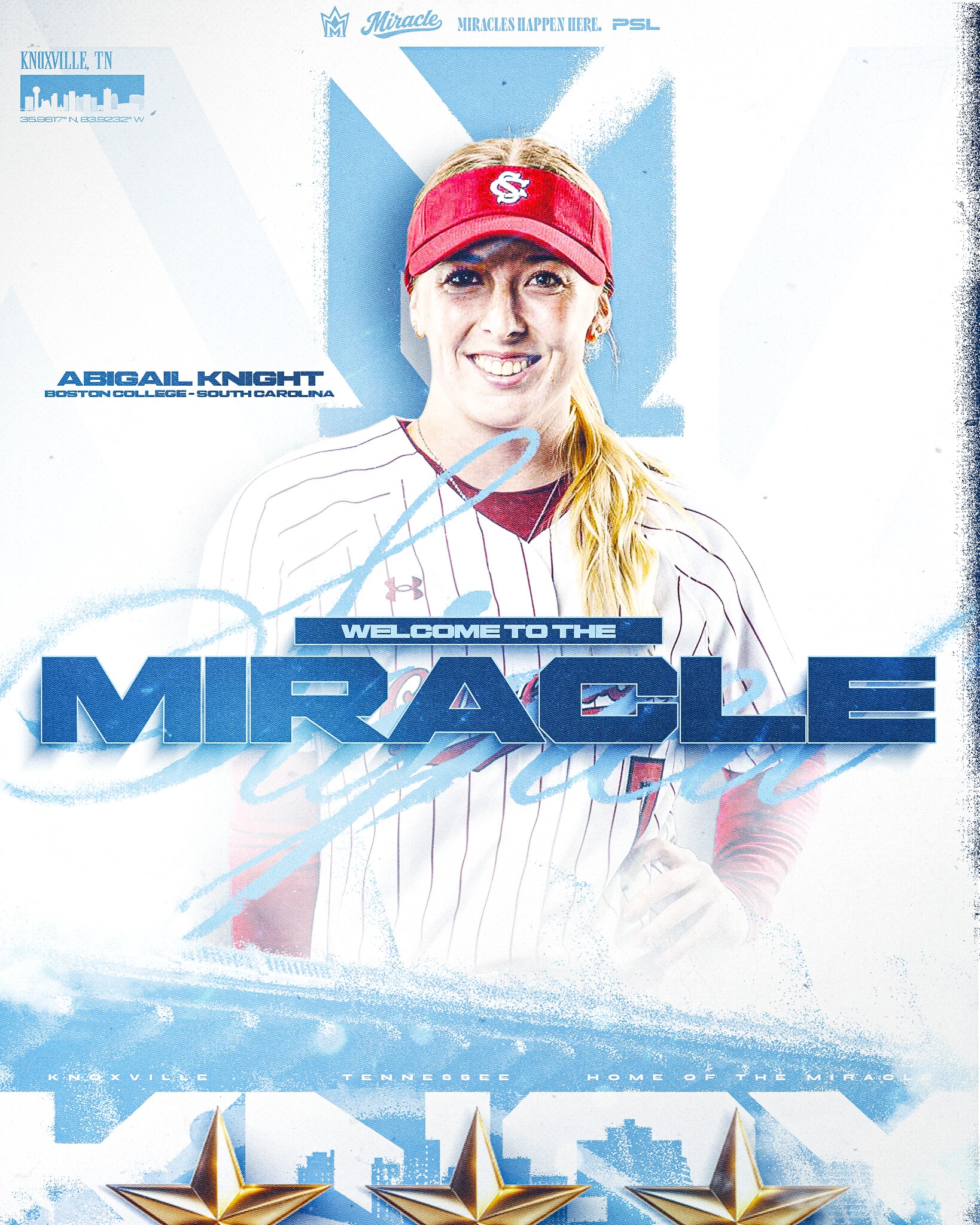 Abigail Knight signing announcement for the Knoxville Miracle